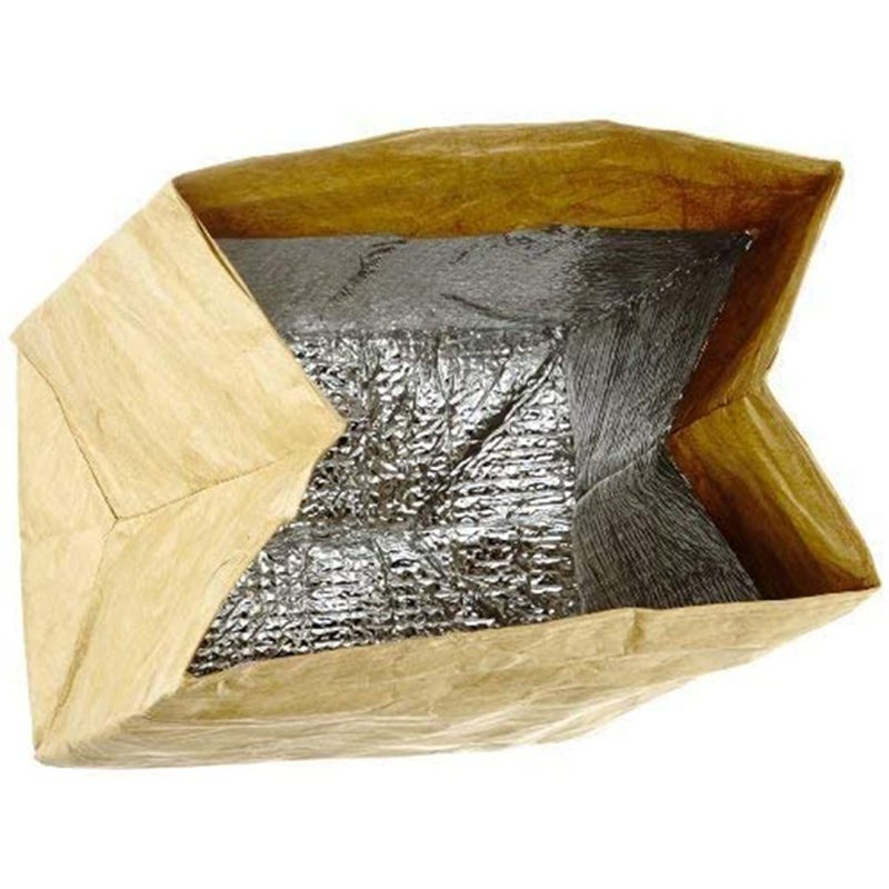 Eco-friendly reusable natural color washable kraft paper cooler bag Takeaway food bag Thermal insulation lunch bag