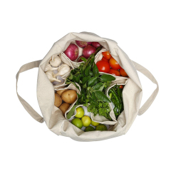 Faltbare langlebige billige einfache kundenspezifische Logo-Baumwolleinkaufsleinen-Einkaufstaschen im Großhandel mit Tasche