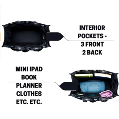 Mode-günstige Reise-Polyester-Einkaufstasche mit mehreren Taschen und Reißverschluss