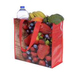 Рекламная дешевая сумка для покупок из нетканого материала из полипропилена, пригодная для вторичной переработки