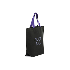 Grands sacs fourre-tout noirs de sac à provisions de client avec le logo imprimé par coutume