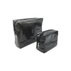 Benutzerdefinierte Größe PP gewebte Tasche, schwarze transparente Make-up-Reißverschlusstasche