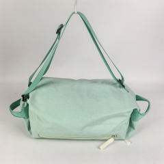 Sac messager à une épaule avec logo personnalisé, étiquette en cuir, sac à bandoulière en nylon polyester 230D