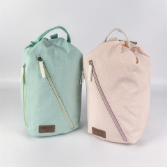 Sac messager à une épaule avec logo personnalisé, étiquette en cuir, sac à bandoulière en nylon polyester 230D