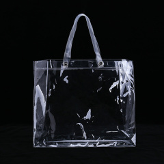Водоустойчивая подгонянная дешевая сумка ПВК моды сумки тоте покупок стиля логотипа прозрачная