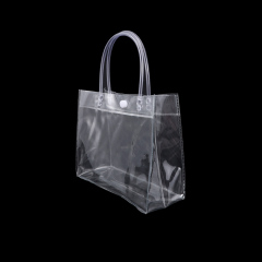 Imperméabilisez le sac bon marché adapté aux besoins du client de PVC de mode de sac fourre-tout d'achats de style de logo transparent