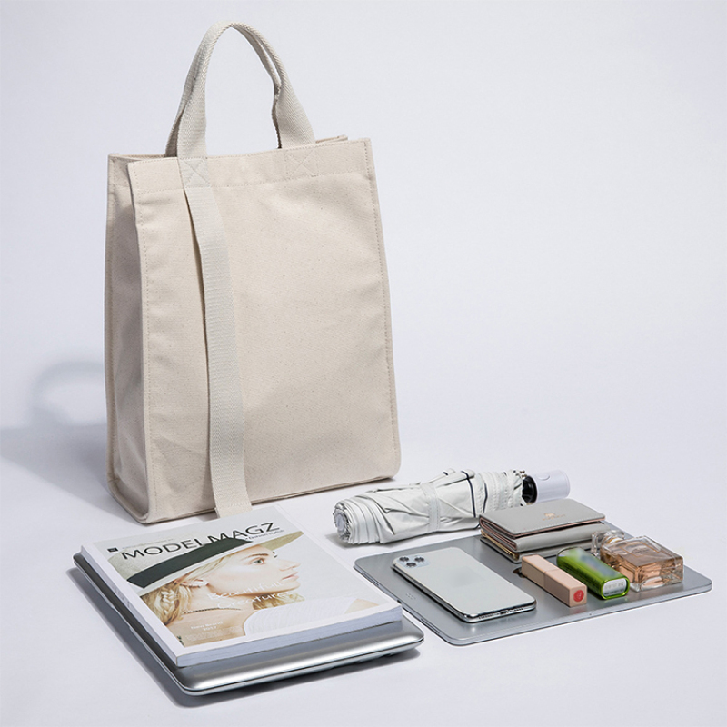 High Quality Shoulder Bag Cotton Fabric Daily Square Tote Bag