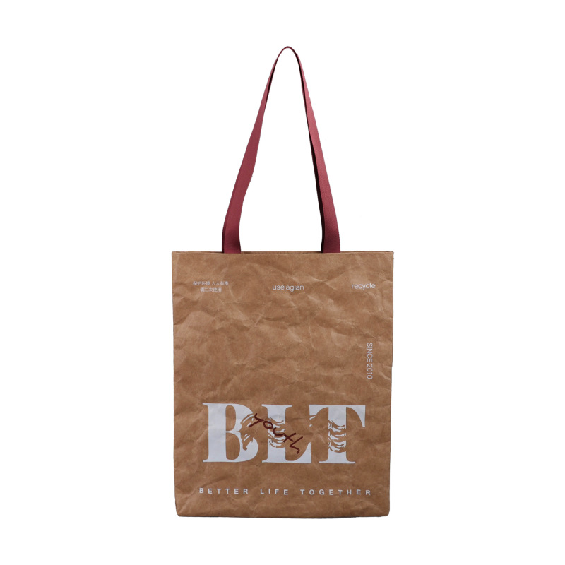 Customized Wholesale Sustainable shopper Large handmade Washable Kraft Paper Bag