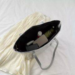 Sac fourre-tout à bandoulière en cuir PU vintage imprimé lettre tendance, sacs à bandoulière rétro simples pour femmes et étudiantes