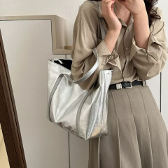 Sac fourre-tout à bandoulière en cuir PU vintage imprimé lettre tendance, sacs à bandoulière rétro simples pour femmes et étudiantes