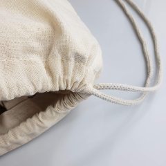 Sac à dos en coton à cordon en gros, sac à cordon en toile de coton avec impression de logo