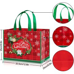 Высококачественный многоразовый персонализированный рождественский ламинированный нетканый подарочный пакет для покупок