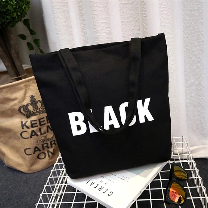 Eco Friendly Custom 100% Organic Cotton Linen Shopping Tote Bag with printed logo