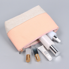 Kundengebundene nähende Farbmake-uprosa-kundenspezifische Kosmetiktasche-Segeltuch-kosmetische Make-upbeutel-Tasche mit Reißverschluss