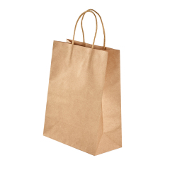 La poignée recyclable réutilisée de corde de Brown met en sac la nourriture de sac de papier d'emballage de fond carré