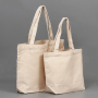 White Canvas Shopping Bags Eco Reusable Foldable  Large Cotton Tote Bag Women Shopping Bags