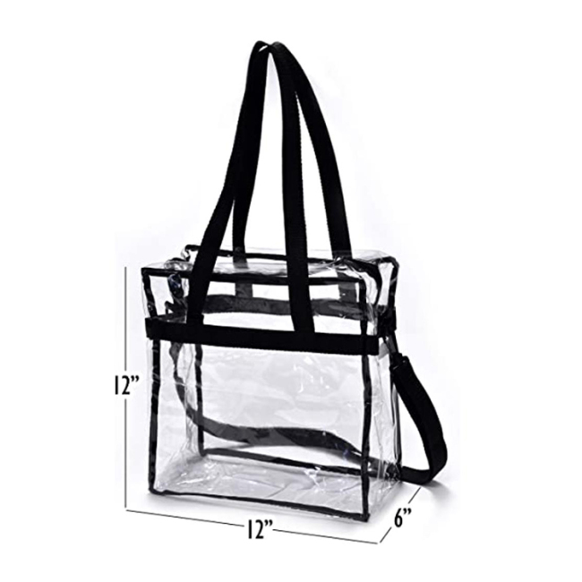 Wholesale Custom PVC Clear Tote Hand bag Ladies Transparent Shopping Bag Beach Bag for Women