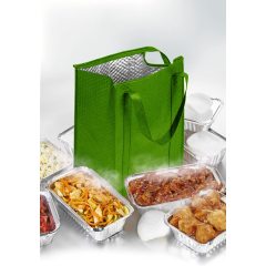 Einkaufstasche aus Vliesstoff, isoliert, Thermo-Lebensmittelliefertasche, Reißverschluss-Kühltasche
