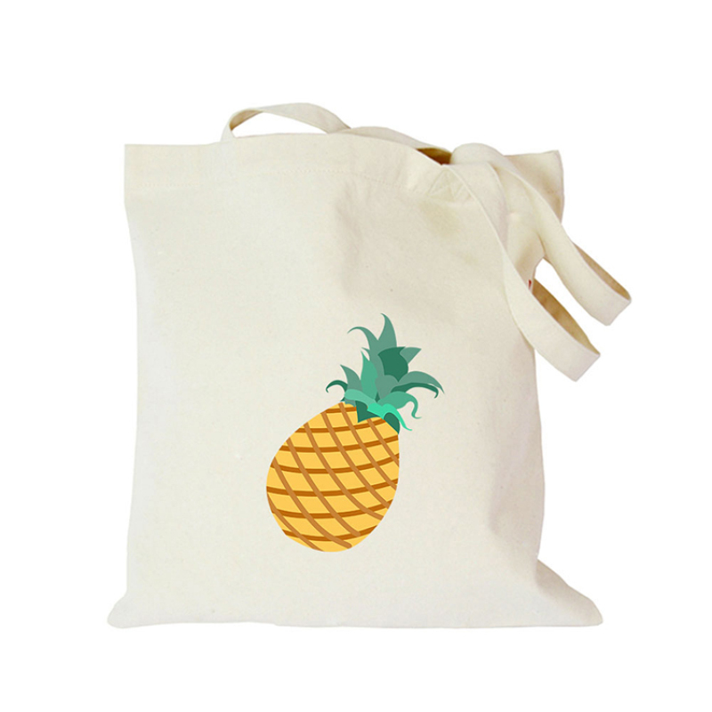Eco Friendly Reusable Fashion Design Foldable Flower Print Custom Color Canvas Cotton Fabric Organic Tote Bag