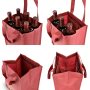 Reusable Cheap 6 Bottles Non Woven Wine Tote Bag with Dividers