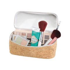 Bolsa de embalaje con cremallera de lona de algodón orgánico respetuosa con el medio ambiente bolsa de cosméticos de maquillaje de corcho de lino reciclado natural