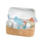 Bolsa de embalaje con cremallera de lona de algodón orgánico respetuosa con el medio ambiente bolsa de cosméticos de maquillaje de corcho de lino reciclado natural