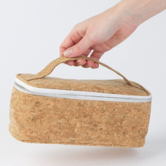 Pochette d'emballage à glissière en toile de coton biologique écologique sac cosmétique de maquillage en liège naturel recyclé