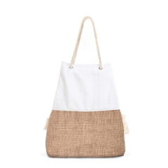 Nuevo diseño personalizado Algodón y lino Bolsa de playa Bolsa de verano Bolsa de algodón