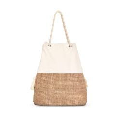 Nuevo diseño personalizado Algodón y lino Bolsa de playa Bolsa de verano Bolsa de algodón
