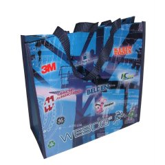 Bolsas de asas de encargo promocionales metálicas del logotipo PE PP Shopping Bag