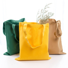 Großhandel umweltfreundliche BaumwollEinkaufstasche Gelb Custom Print Shopping Canvas Einkaufstasche