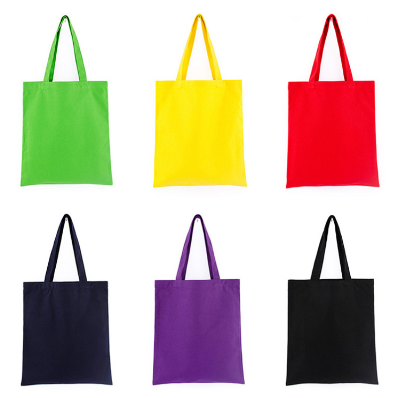 Wholesale Eco-friendly Cotton Tote Bag Yellow Custom Print Shopping Canvas Tote Bag