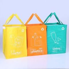 Sacs de stockage de sacs tissés en PP de couleur différente carrés personnalisés