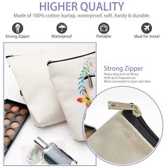2022 Neue Popularität Heiße Verkaufsprodukte Umweltfreundliche kosmetische Baumwollreißverschlusstasche