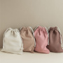 Eco Burlap Bags Drawstring Pouch Custom Logo Canvas Cotton Silk Satin Drawstring Bags