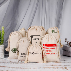 Bolsas de arpillera ecológica Bolsa con cordón Logotipo personalizado Lienzo Algodón Seda Satén Bolsas con cordón