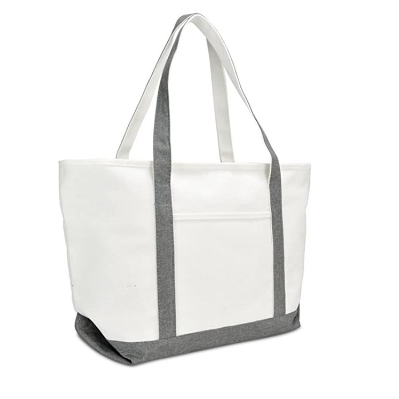 Custom Logo Eco-friendly Large Capacity Portable Reusable Shopping Bags 100% Cotton Canvas Tote Bag