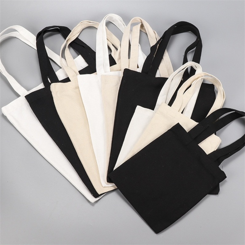 Promotional Shopping Bag Custom Printed Canvas Tote Organic Black Cotton Bag