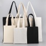 Promotional Shopping Bag Custom Printed Canvas Tote Organic Black Cotton Bag