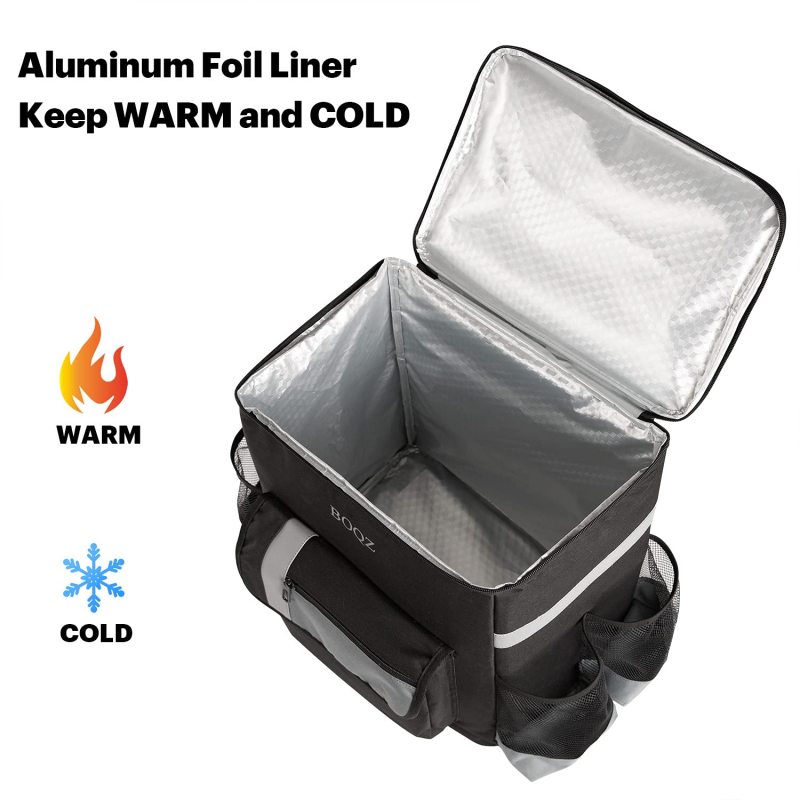 Custom 60L large aluminum foil thermal backpack heated food delivery bag