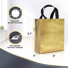 Металлическое прокатанное Тоте золота ПП не сплетенное упаковывая сумки подарка для не сплетенного