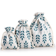 Bolsas con cordón de lino y algodón a precio de fábrica, bolsa de regalos para fiesta de joyería con soporte para dulces