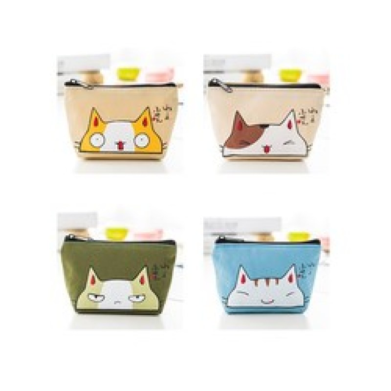 LOW MOQ New Fashion Korea Style Stock Wallet Coin Canvas Bag Zipper Key Bag