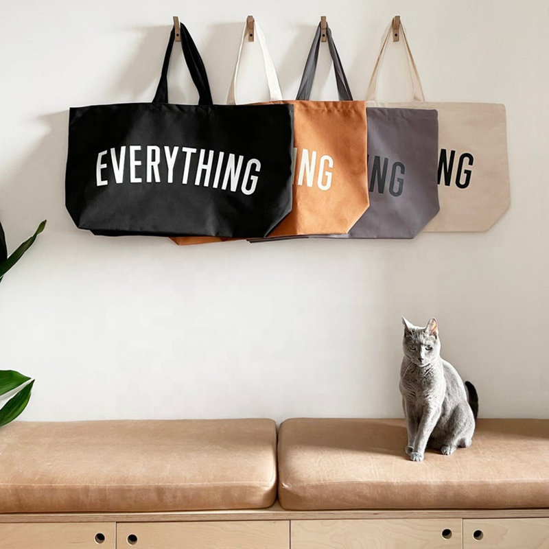 Oversized Grocery Cotton Bag Waxed Canvas Bag Custom Logo Large Tote Bag
