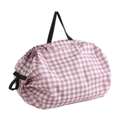 Sacs fourre-tout de poche pliants personnalisés en gros sac d'épicerie pliable en polyester imprimé rouler des sacs à provisions portables