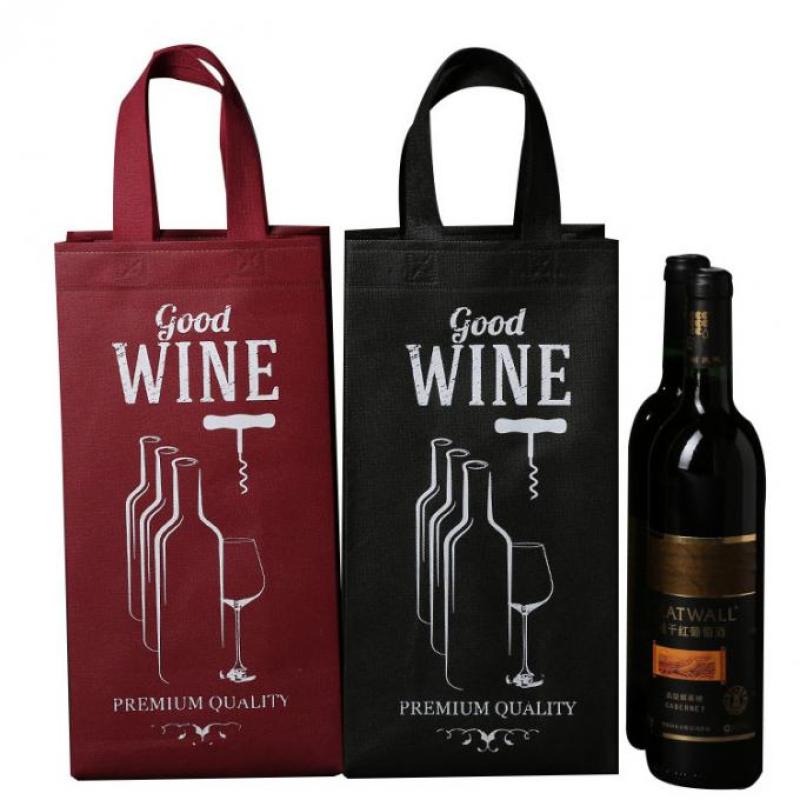 wholesale Reusable Cheap Promotional 9 Bottles 6 Bottle Carrier sublimation non woven wine Tote Bag with Dividers