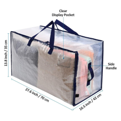 Изготовленная на заказ упаковка большой емкости пылезащитная прозрачная сумка для хранения стеганых одеял из полипропилена с застежкой-молнией