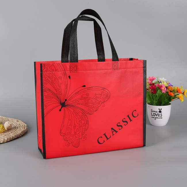 Laminated Eco Fabric Tote Non-Woven Shopping Bag, Recyclable PP Non Woven Bags