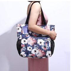 Umweltfreundliche, hochwertige Damen-wasserdichte Blumen-Einkaufstasche Große Strandtasche mit individuell bedrucktem Logo
