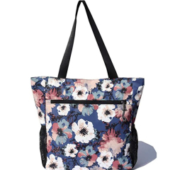 Umweltfreundliche, hochwertige Damen-wasserdichte Blumen-Einkaufstasche Große Strandtasche mit individuell bedrucktem Logo